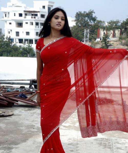 sony charishta red saree glamour  images